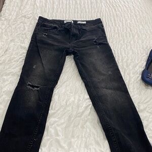 Ring of Fire Kids Black Ripped Skinny Jeans